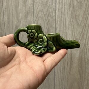 Vintage Mini Planter Tiny Plant Container Propagate Elbee Art Green Ceramic Art